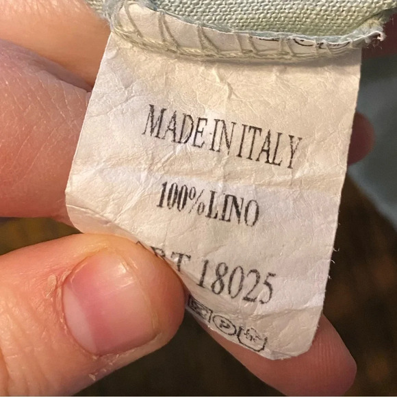 Made In Italy 100% Linen Light Green Cardigan Hoodie Size Unknown B30 - Picture 3 of 5